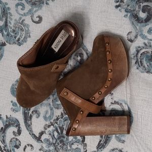 Leather/suede platform clogs 8